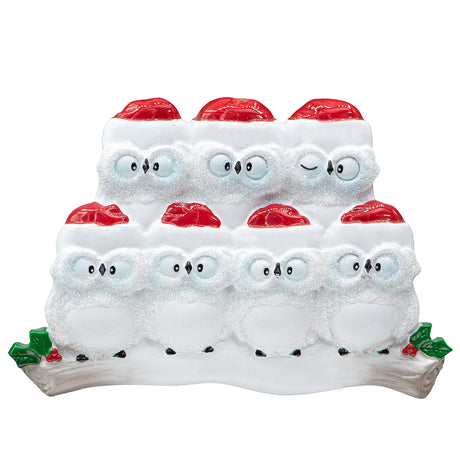 Personalized Wise Owl Family of 7 Christmas Ornament 2025