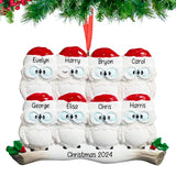 Personalized Wise Owl Family of 8 Christmas Tree Ornament