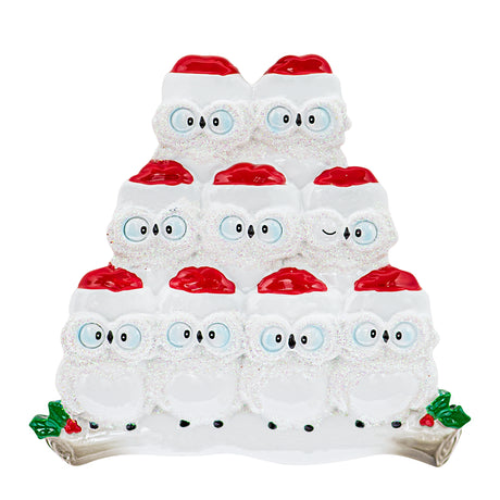 Personalized Wise Owl Family of 7 Christmas Ornament 2025