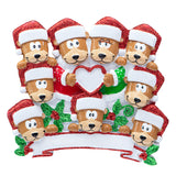 Personalized Brown Bear Family of 10 Christmas Ornament