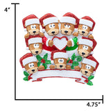 Personalized Brown Bear Family of 10 Christmas Ornament