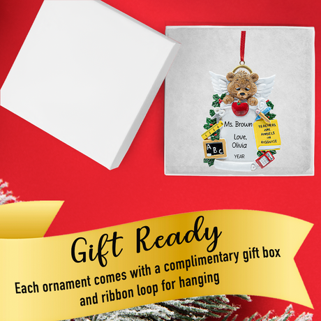 Personalized Teachers are Angels in Disguise Christmas Ornament