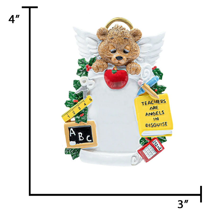 Personalized Teachers are Angels in Disguise Christmas Ornament