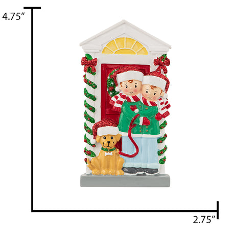 Personalized Couple with Dog Ornament for Christmas Tree