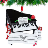 Customized Christmas piano ornament - Custom Name & year