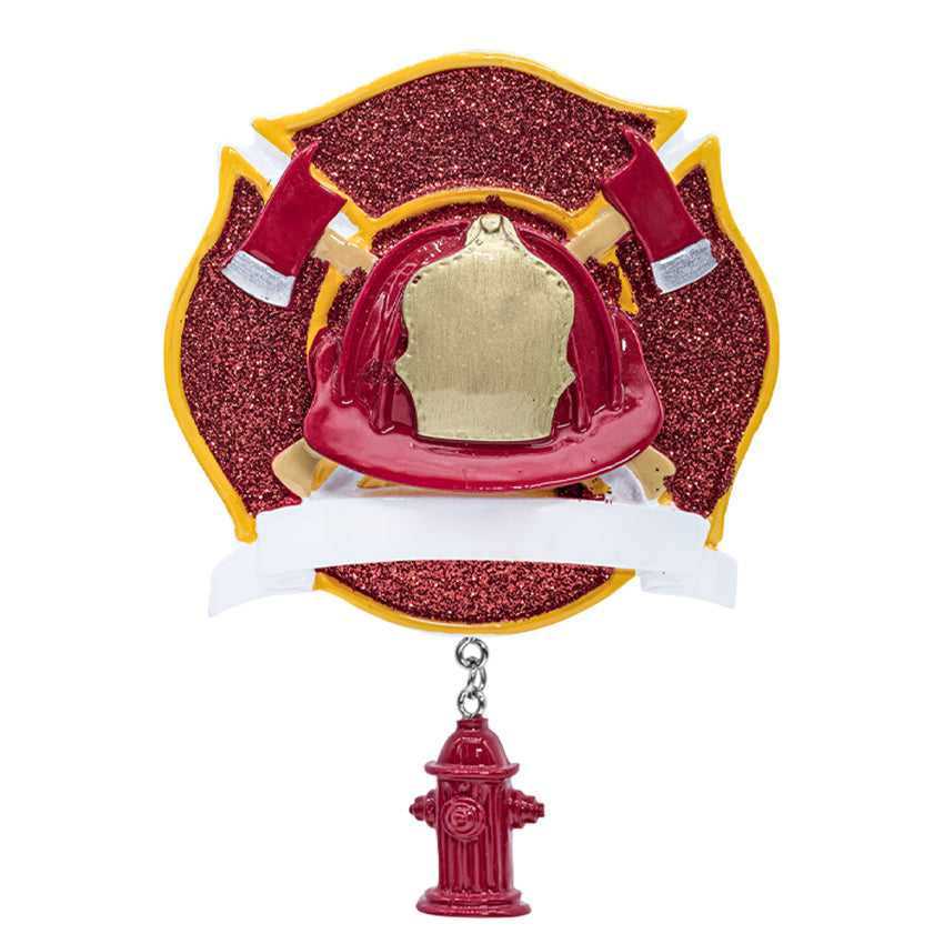 Personalized Fireman Round Christmas Ornament