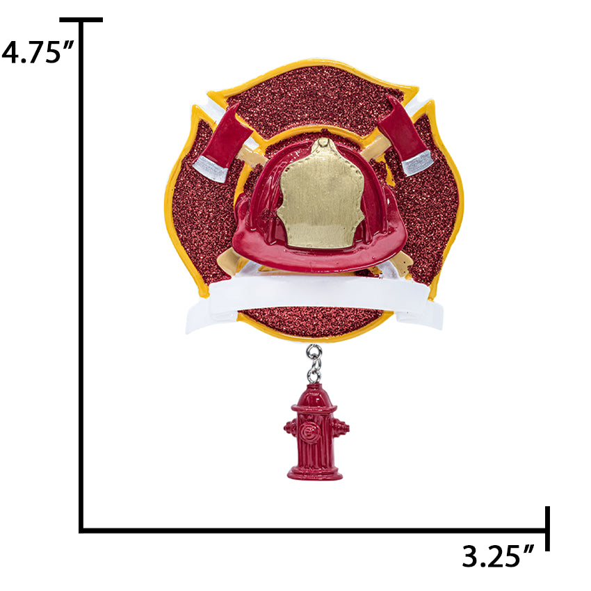 Personalized Fireman Round Christmas Ornament
