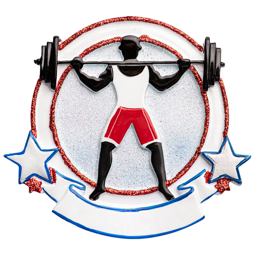Personalized Weightlifting Christmas Ornament 2025
