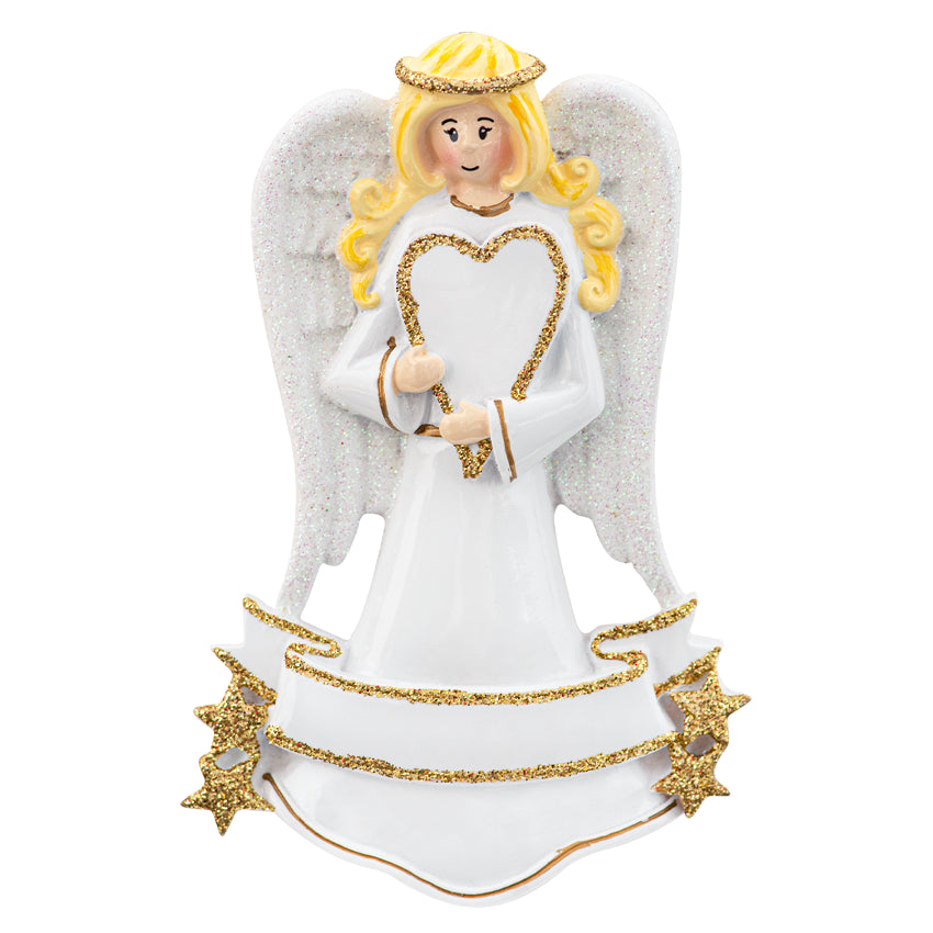 Personalized Angel with Heart Memorial Christmas Ornament