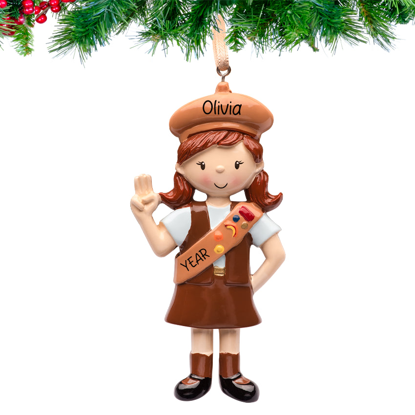 Personalized Girl Scout Christmas Ornament