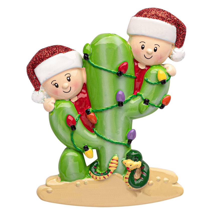 Custom Cactus Couple Christmas Ornament
