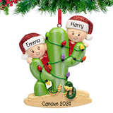 Custom Cactus Couple Christmas Ornament