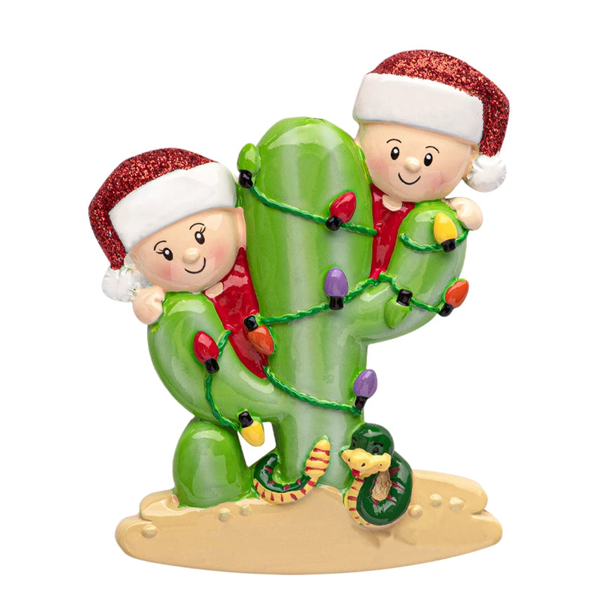Custom Cactus Couple Christmas Ornament