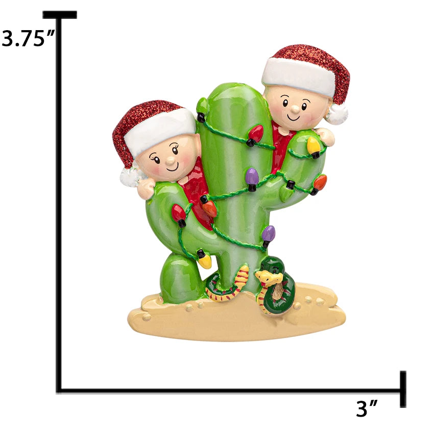 Custom Cactus Couple Christmas Ornament