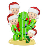 Personalized Cactus Family of 4 Christmas Ornament