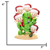 Personalized Cactus Family of 5 Christmas Ornament