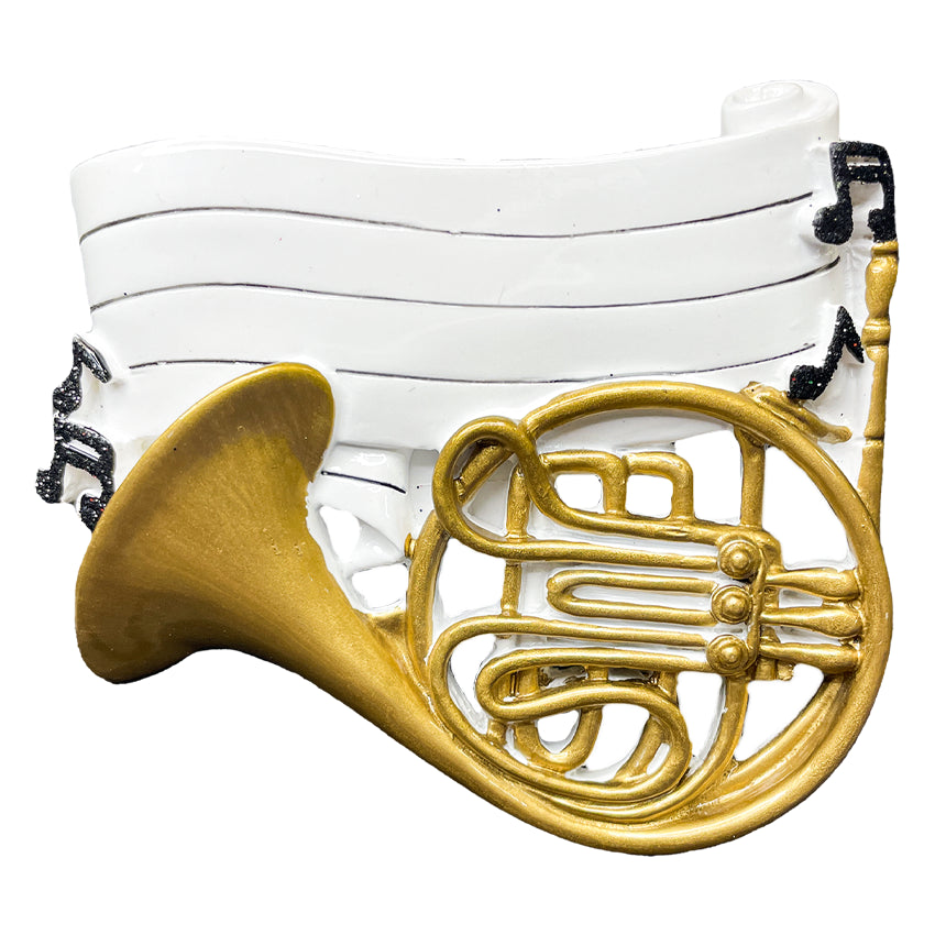 Personalized French Horn Christmas Ornament - Musical Brass Instrument Gift