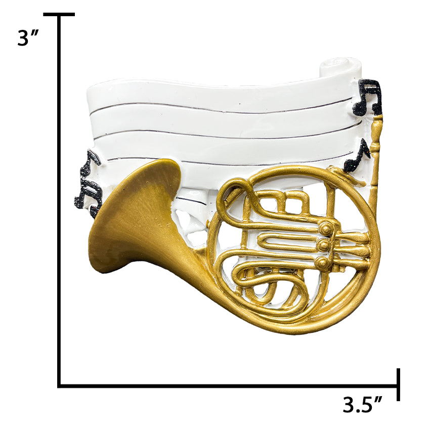 Personalized French Horn Christmas Ornament - Musical Brass Instrument Gift
