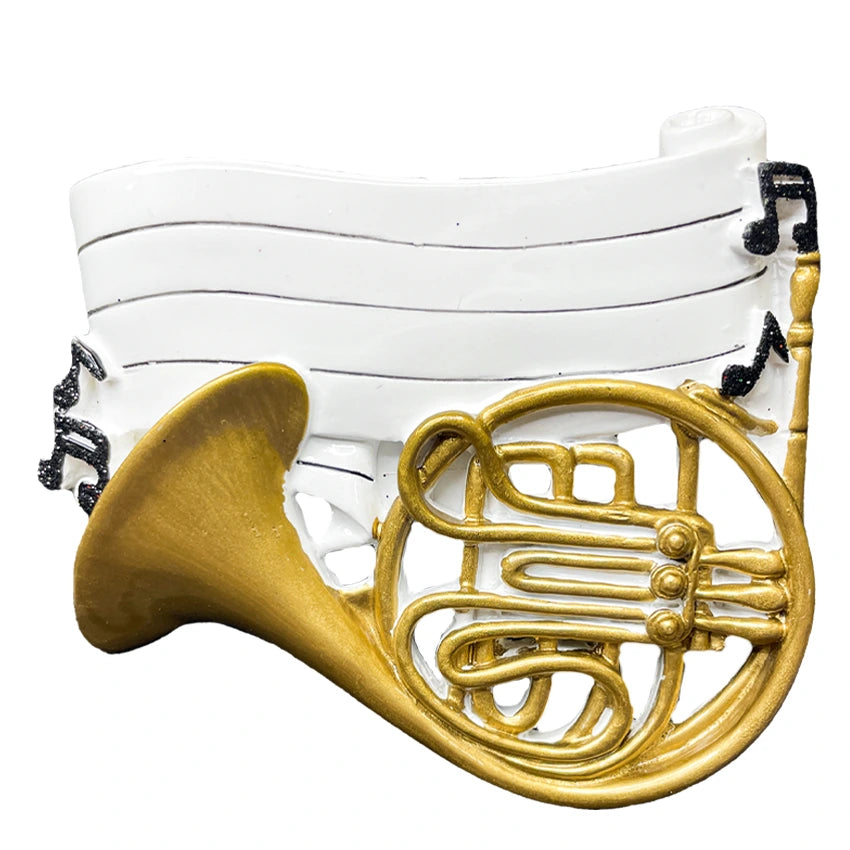 Personalized French Horn Christmas Ornament - Musical Brass Instrument Gift