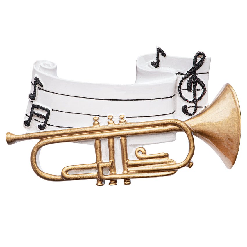 Personalized Trumpet Christmas Ornament - Musical Brass Instrument Gift