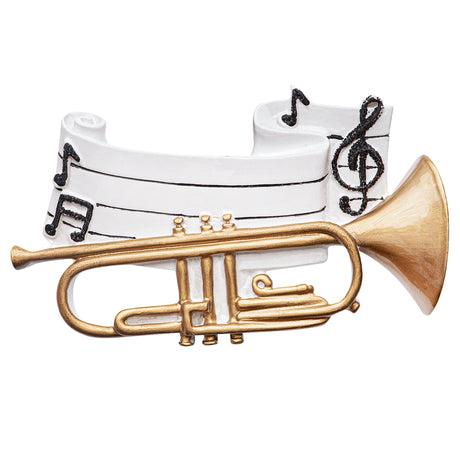 Personalized Trumpet Christmas Ornament - Musical Brass Instrument Gift
