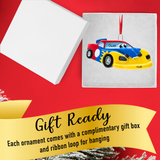 Personalized Race Car Christmas Ornament