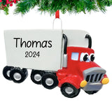 Personalized Semi Truck Christmas Ornament