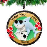 Personalized Poker Shark Christmas Ornament