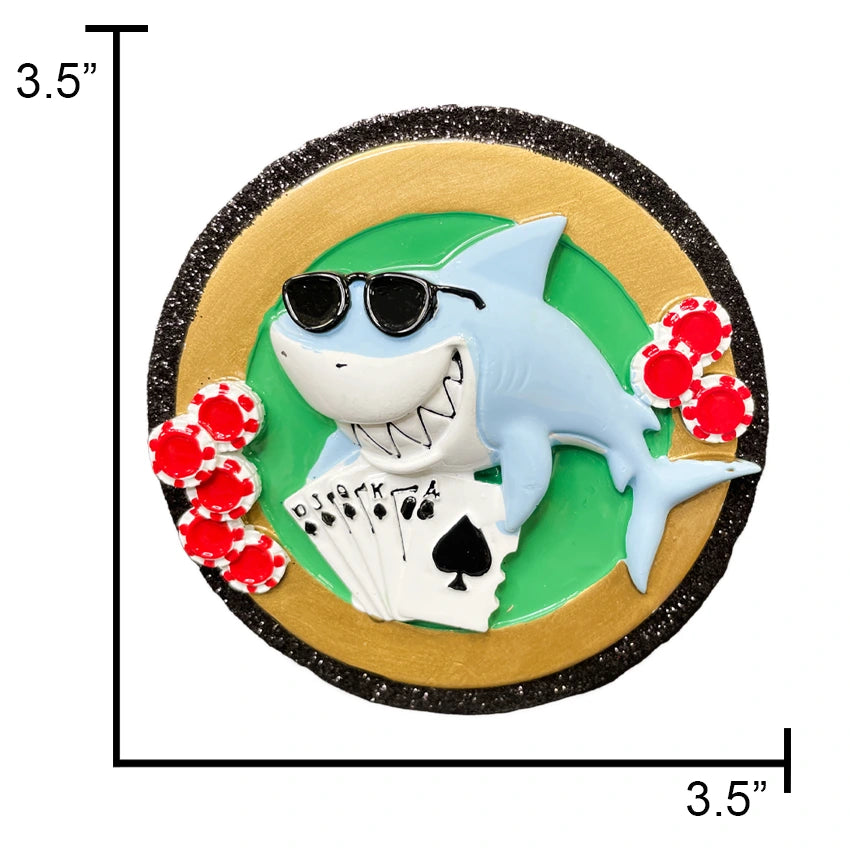 Personalized Poker Shark Christmas Ornament