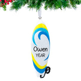 Custom Surfboard Christmas Ornament