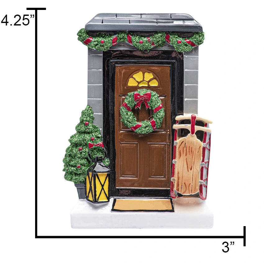 Personalized New Home / Brown Door Christmas Ornament