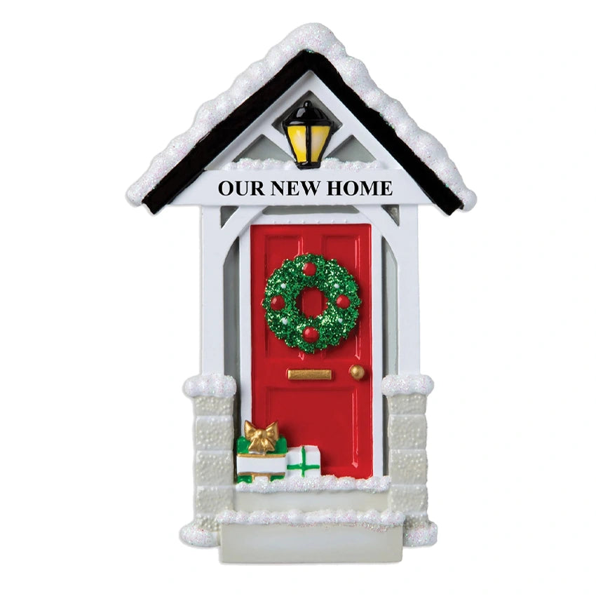 Personalized New Home / Red Door Christmas Ornament