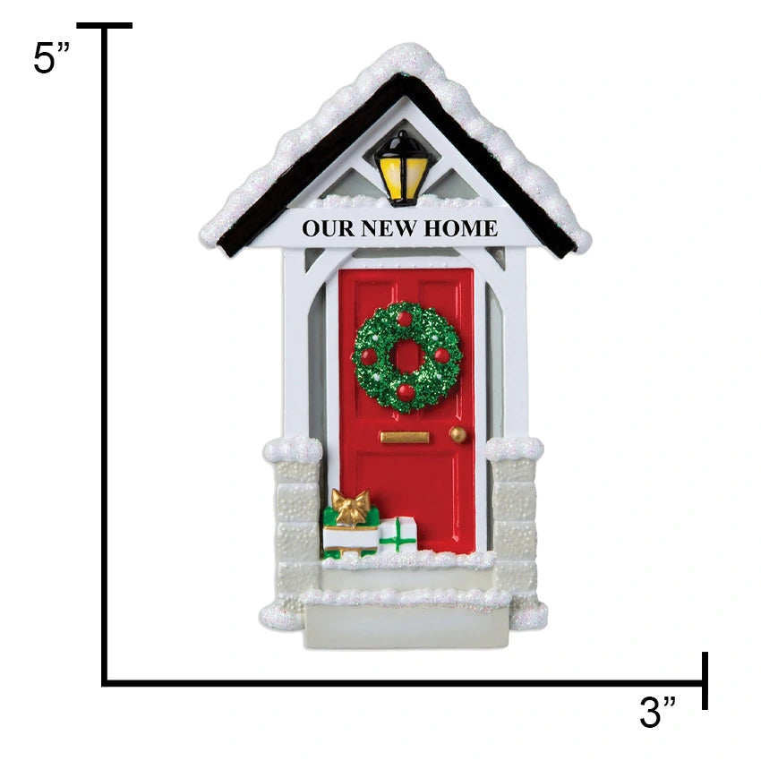 Personalized New Home / Red Door Christmas Ornament