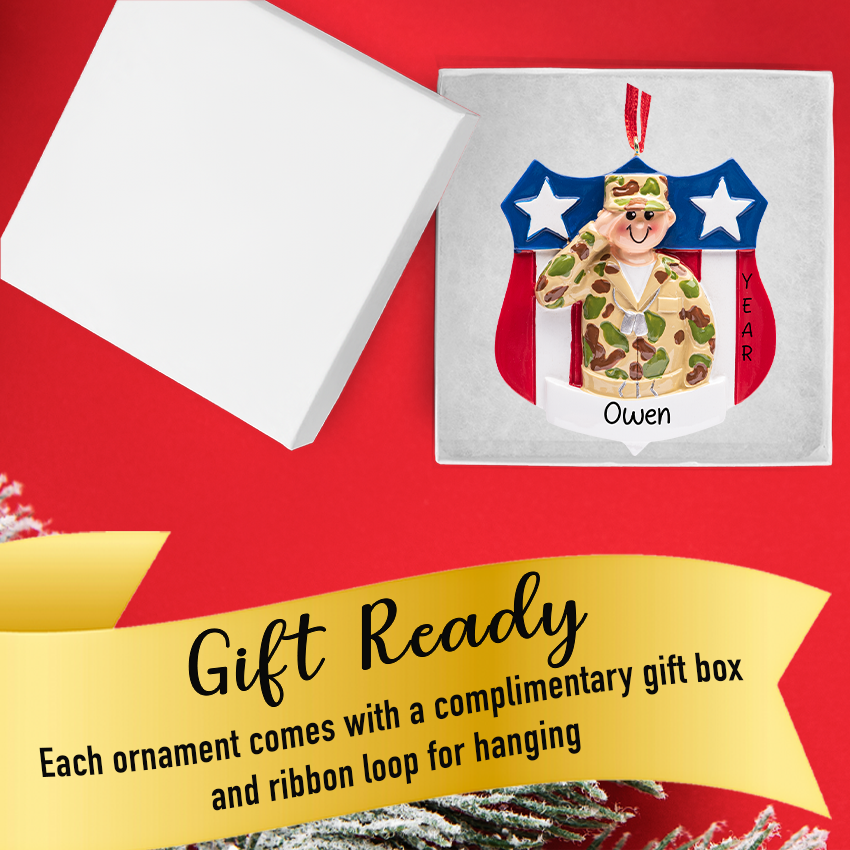 Personalized Army Christmas Ornament
