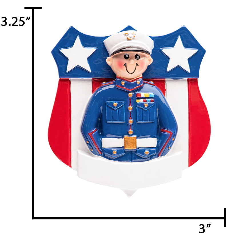 Personalized Marine Corps Christmas Ornament