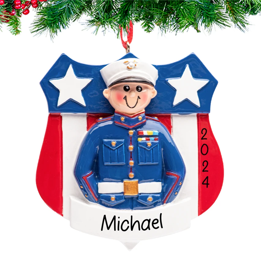 Personalized Marine Corps Christmas Ornament