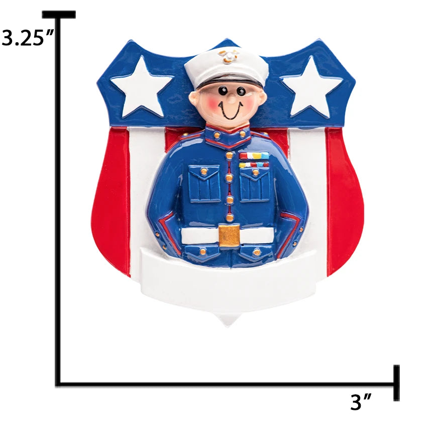 Personalized Marine Corps Christmas Ornament