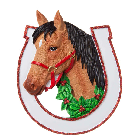 Personalized Brown Horse Christmas Ornament