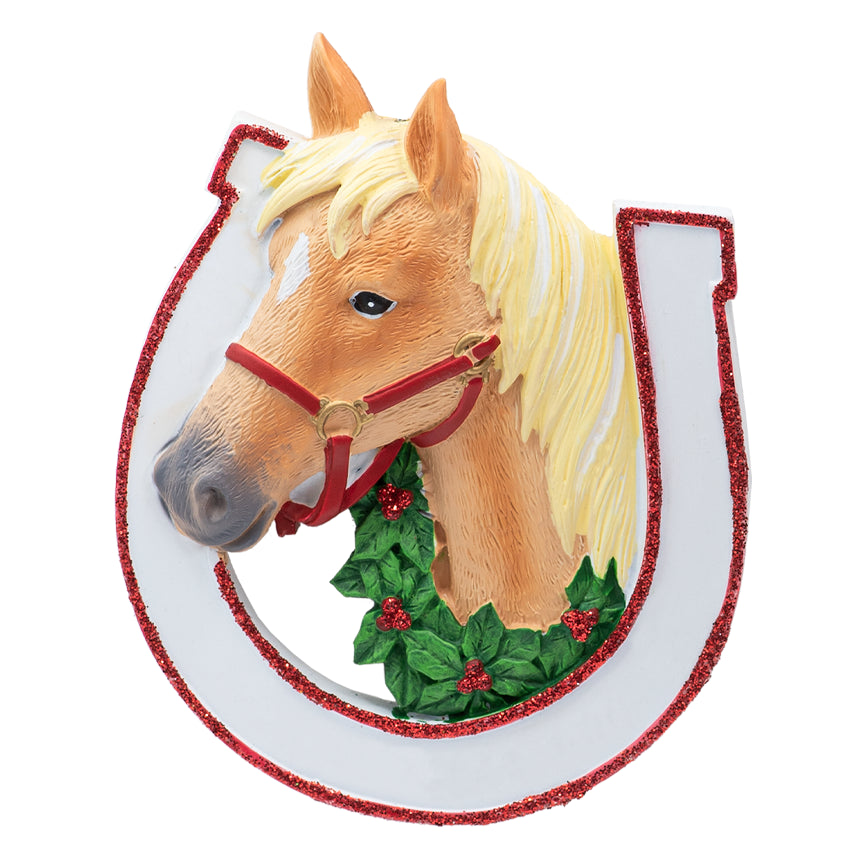 Personalized Tan Horse Christmas Ornament
