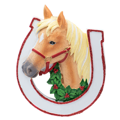 Personalized Tan Horse Christmas Ornament