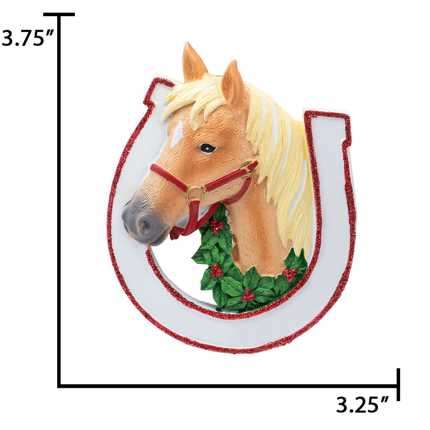 Personalized Tan Horse Christmas Ornament