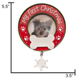 Customized Dog Picture Frame Christmas Ornament
