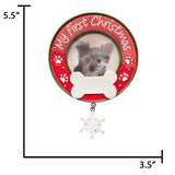 Customized Dog Picture Frame with Snowflake Christmas Ornament