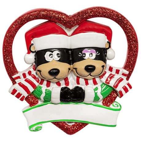 Personalized Bear Couple Our First Christmas Ornament 2025