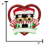 Custom Our First Christmas Together Ornament - Romantic Black Bear Couple