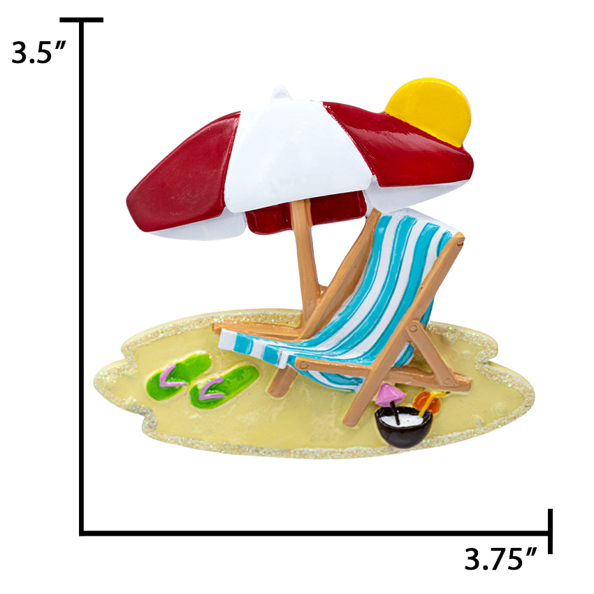 Personalized Beach Sunbathing Christmas Ornament
