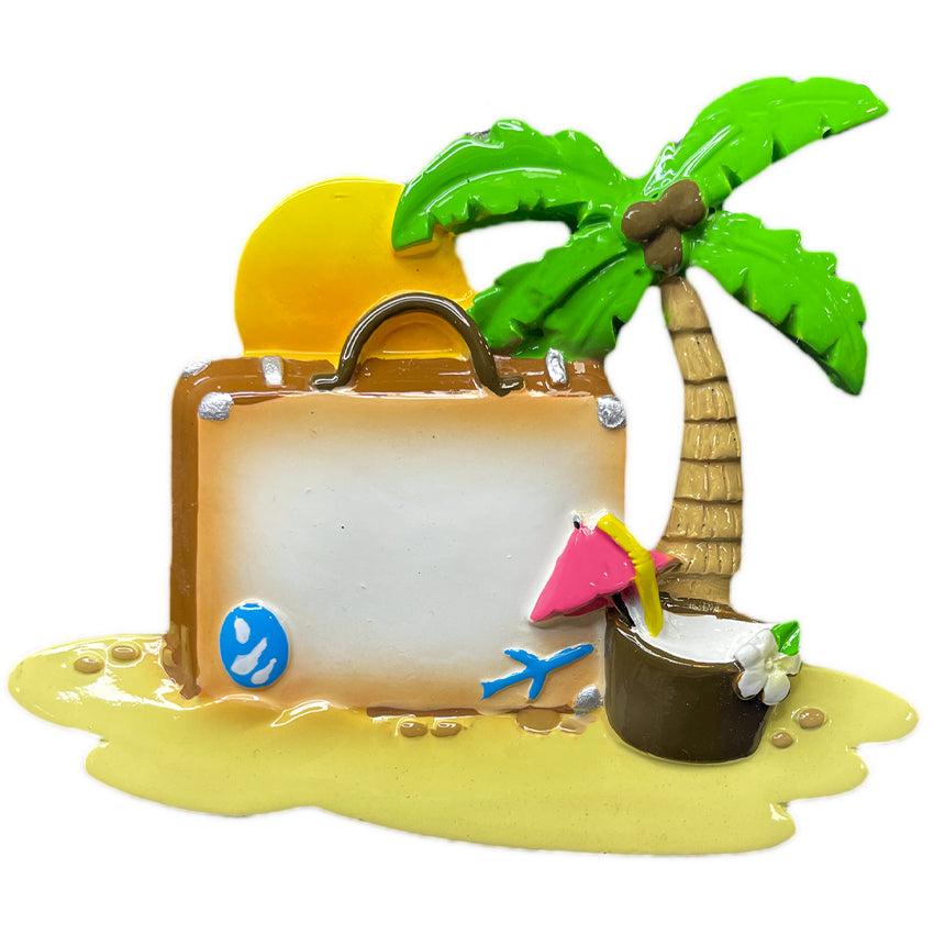 Personalized Vacation Bag Christmas Ornament - Beach Vacation