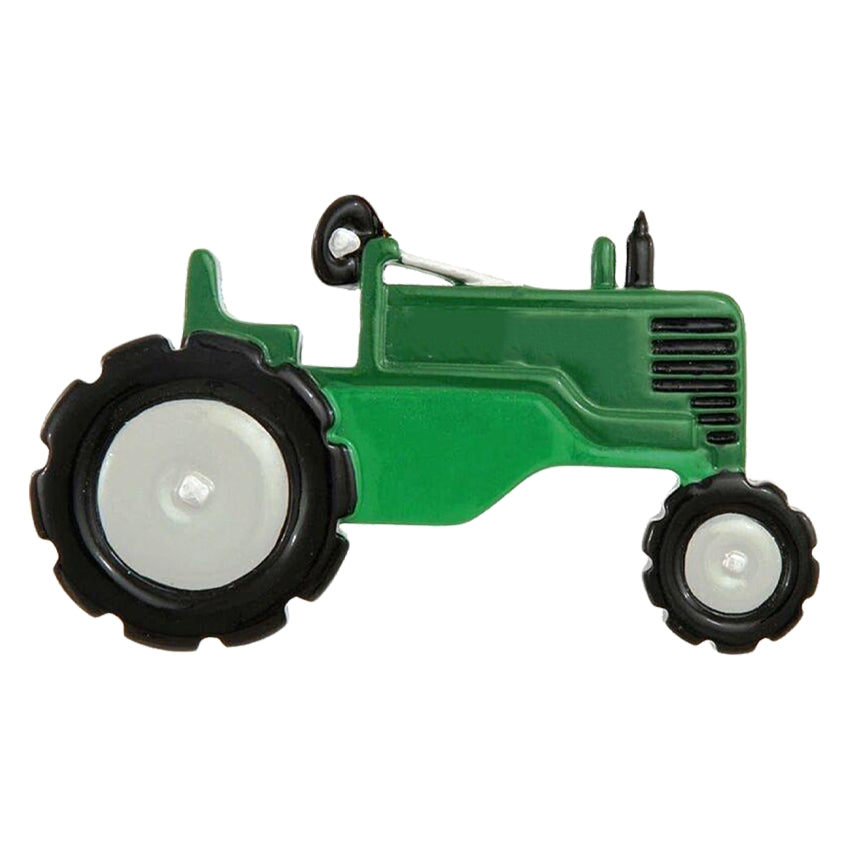 Personalized Tractor Christmas Ornament - Green Farm Vehicle