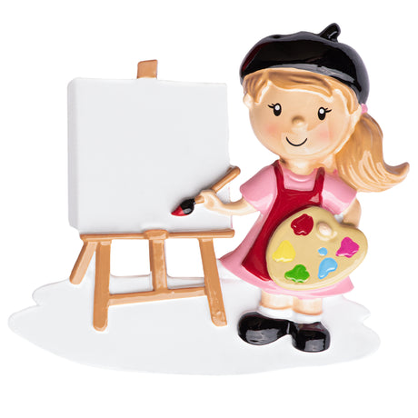 Personalized Artist Painting Girl Christmas Ornament