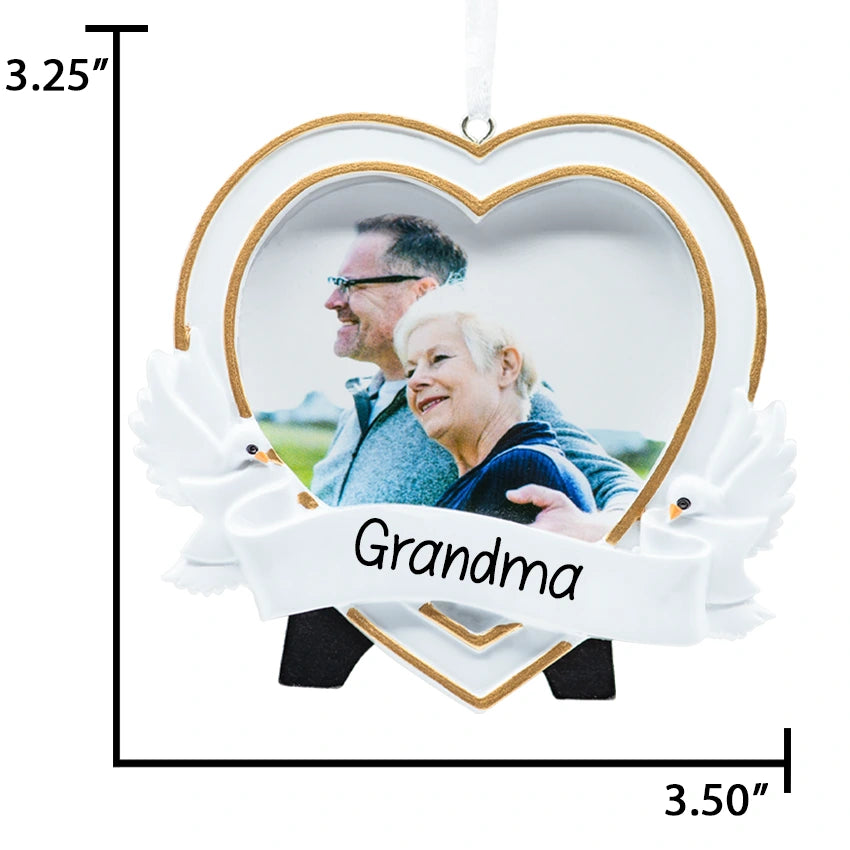 Personalized Memorial Picture Frame Christmas Ornament - Remembrance Sympathy Gift